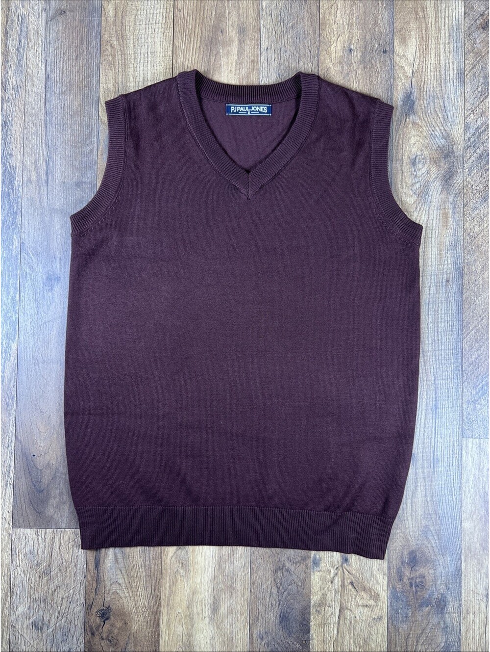 Paul Jones PJ Brown Knit Sleeveless Sweater Vest V-Neck Men's Small NWOT